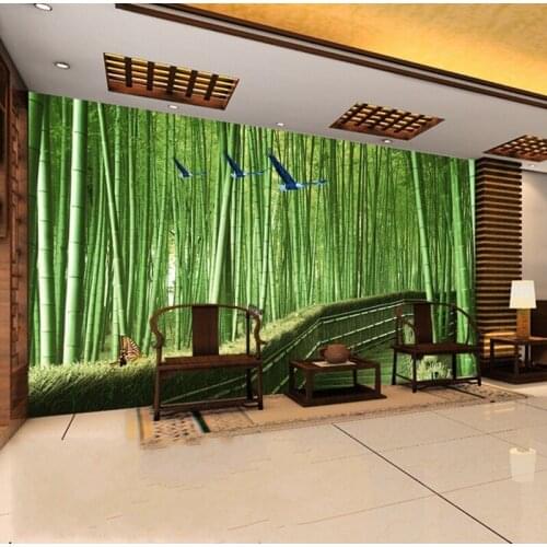 Photo wallpaper 3D stereo custom large mural TV backdrop living room bedroom fresh bamboo forest wallpaper mural