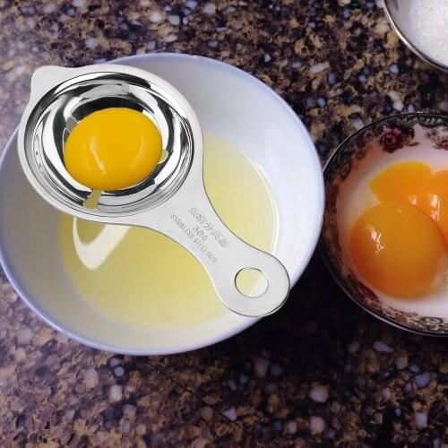 HILIFE Chef Dining Cooking Gadget Home Kitchen Tool Stainless Steel White Egg Yolk Separator Filter Sieve Egg Separator