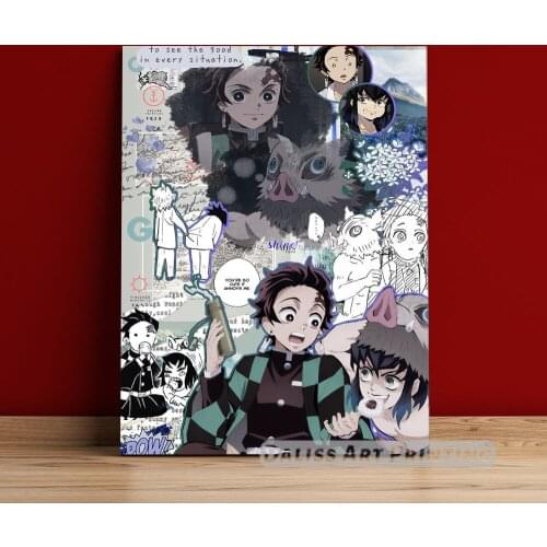 Canvas Anime Tanjirou Demon Slayer Pictures Home Decoration Paintings Poster HD Prints Wall Art Modular Living Room Framed