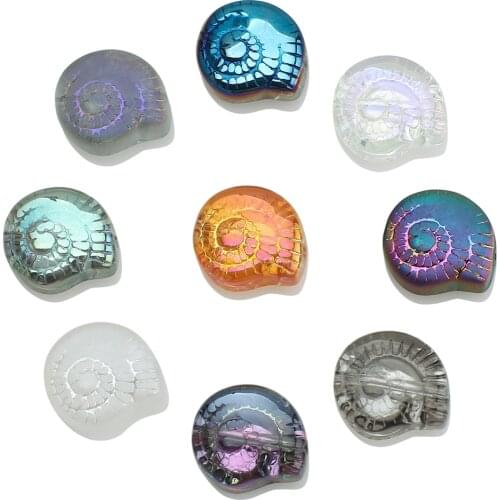 11X12MM Snail Shape Crystal Beads 30PCS New Arrival Shell Glass Beads For DIY Making Handmade Charm Bracelet Jewelry Supplies