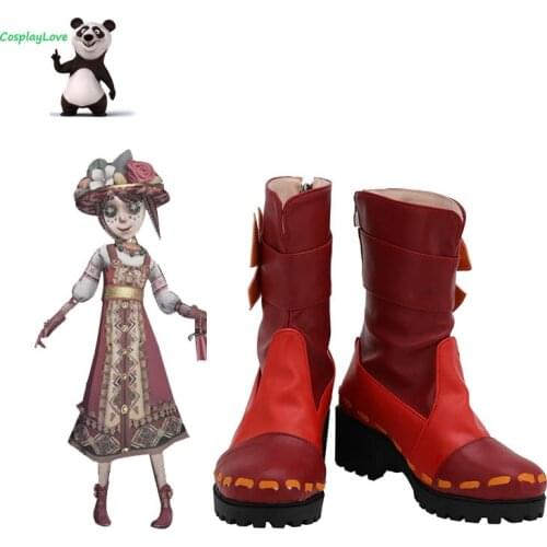 CosplayLove Identity V Gardener Emma Woods Spring Demon Red Cosplay Shoes Long Boots Leather Custom Hand Made