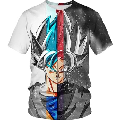 Summer dragon ball theme top fashion cartoon cartoon harajuku mens clothing T-shirt mens animation 3D T-shirt boys clothing la