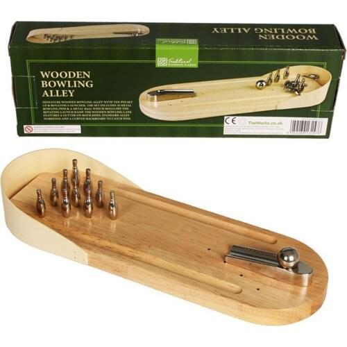 Newest Arrival Mini Bowling Toy with 10 Pins Wooden Tabletop Indoor Game Accessory for Adults Children