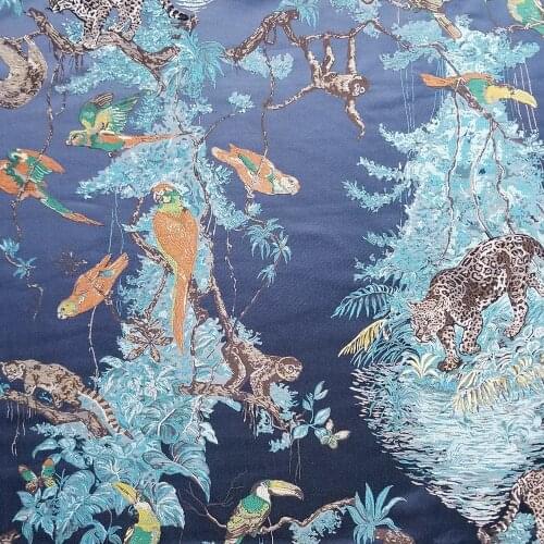 Fashion Animals Jacquard Woven Decorative Fabric Sofa Pillow Bag Cloth Bedding Home Living Upholstery 140cm width sell by meter