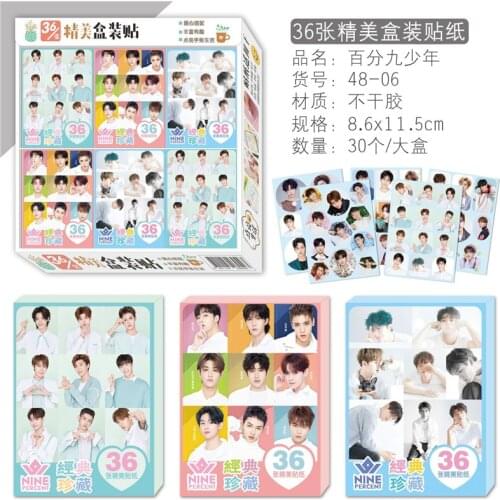 10 boxes/lot NINE PERCENT sticker TOY KUN Justin Chen Linong Zhu Zhengting Figure magic 3d wall boxed stickers for kids rooms