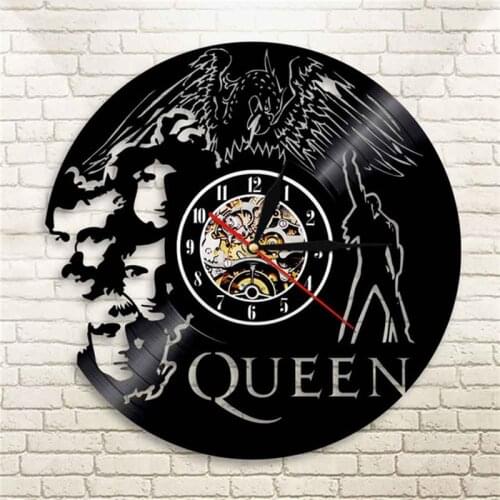 Queen Music Band Vinyl Record Wall Clock Queen Rock Band Wall Clock Modern Design Art Home Decor 7 Color Luminous Night Light