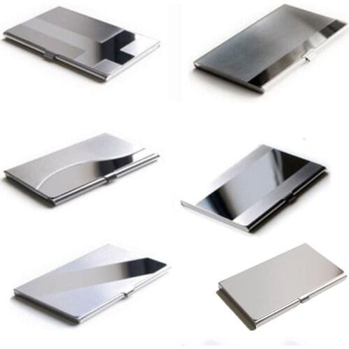 New Stainless Steel Business Card Holder Men Silver Aluminium Portable Credit Card Case Bank Card Box Unisex ID Card Holder