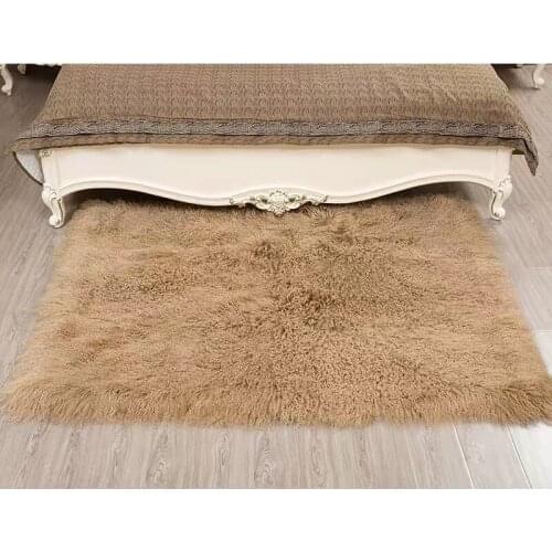 CX-D-76 Real Mongolian Lamb Fur Chair Cover Throw Blankets Real Fur Carpet Floor Gug