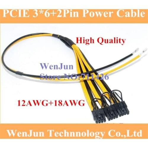 PCI Express pcie Graphics Card Connector PC Supply GPU Molex 8pin to 3 PCI-e 8(6+2)pin Internal Cable Power Splitter 12AWG+18AWG