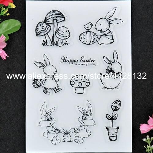 Happy Easter everybunny Egg Scrapbook photo cards rubber stamp clear stamp transparent stamp 11x16cm 9052419