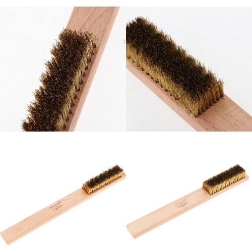 Brass Copper Wire Brush Steel Brush with Wooden Handle Nylon Wire Brush for Jewelry Rust Paint Removal or Polish