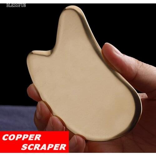 Pure Copper H80 Scraping Board Guasha Massage Scraper Pressure Therapy Acupoint Massager Facial Body Pain Relief Fascia Knife