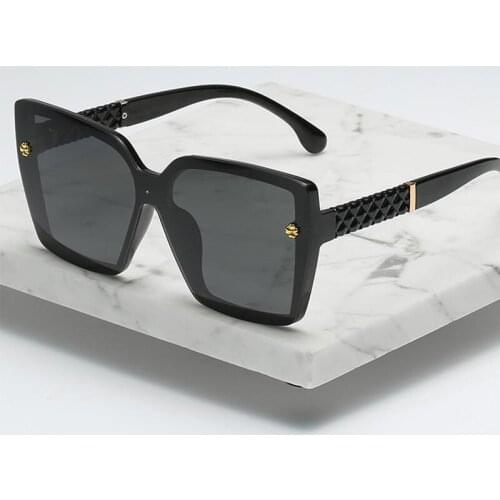 Summer Driving Polarized Square Sunglasses Women Men Luxury Brand Vintage Oversize Sun Glasses Gradient Female Dark Black Shades