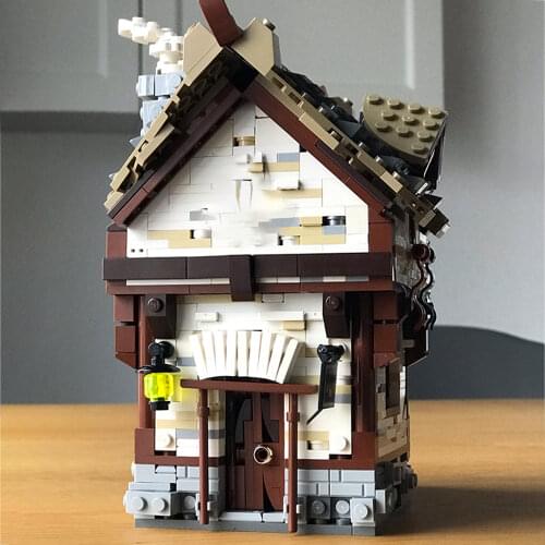 Medieval Taverns Architecture Town Street Famous Retro Building Blocks Pub Retro Scene House Model Bricks Toys for Child Gifts