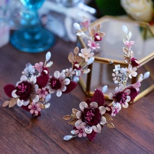 Retro baroque Handmade Bridal Headdress Brides Hairbands Wedding Hair Accessory Rhinestone Prom handmade Hair Jewelry