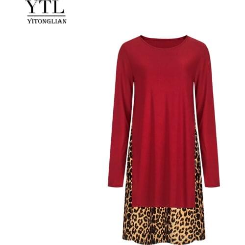 Ytl Long Sleeve Solid Color Casual Dress Holiday Style Womens Long Elegant Simple Loose Dresses Plus Size XXL H191