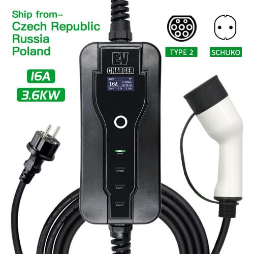 EV Charger 16A 3Phase 11 KW Type2 IEC62196-2 Level2 Electric Vehicle Charging Use For Wall Station Charge 2pcs CEE Red Aadptor