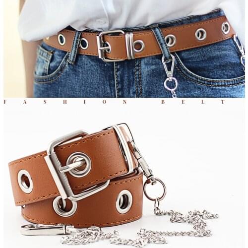 COLEMJE Women PU Leather Belt Round Metal Pin Buckle Circle Belts Hot Brand Fashion Punk O Ring For Women Belt