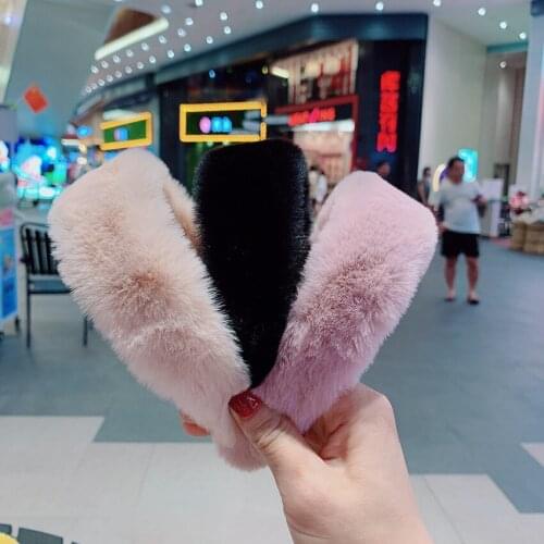 1pc Sweet Retro Women Elegant Rabbit Fur Hairbands Hair Accessories Faux Fur Head Band Headwear New Fashion Hair Band