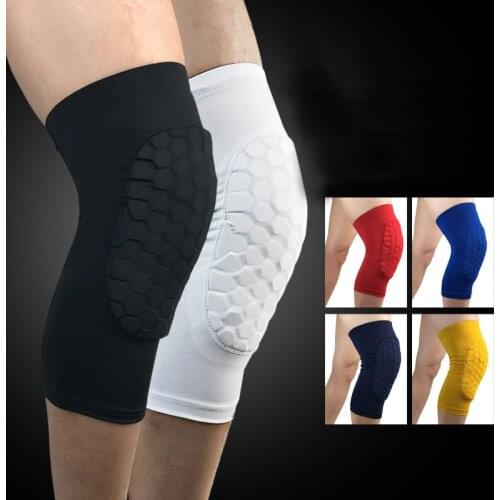 1pc Sports Fitness Volleyball Basketball Kneepad Antislip Honeycomb Paded EVA Knee Leg Sleeve Protection Knee Pads Support