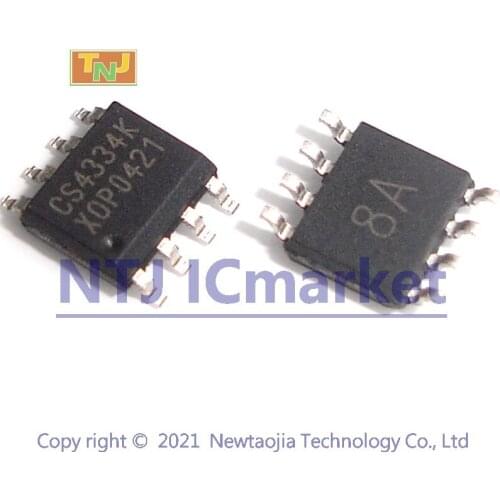 10 PCS CS4334K SOP-8 CS4334-KSZ CS4334 8-Pin,24-Bit,96 kHz Stereo D/A Converter IC CHIP