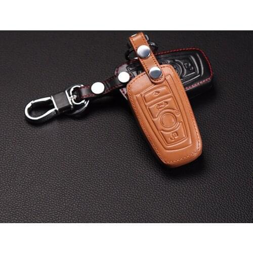High quality 100% leather key box for M1 M2 M3 F10 F20 F30 X1 X6 X5 BMW E90 3 5 7 Dust collector, 3 buttons car key case
