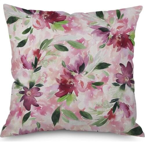 2021 Hawkalice Pillow Covers Bed Decor Colorfull Flowers Throw Pillow Cases Square Cover Home Decorative Cotton Linen No filler