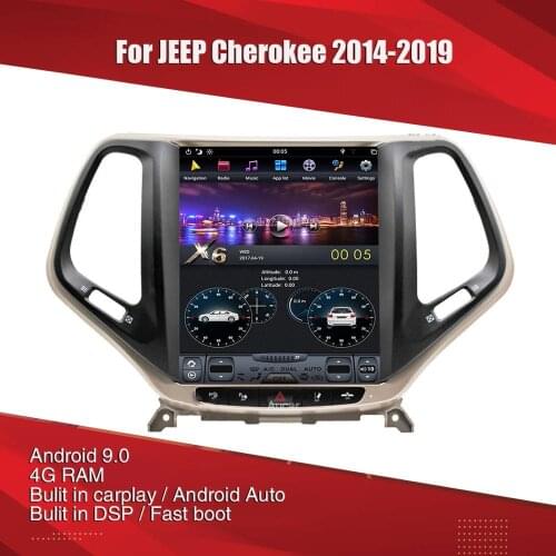 AuCAR tesla for Jeep Cherokee Android 9.0 multimedia Car radio for Jeep Cherokee 2014-2019 GPS 1 din stereo autoradio 2 din