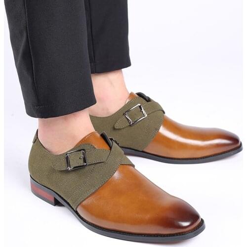 BIMUDUIYU Fashionable Man Flat Formal Leather Dress Loafers Office Oxford Wedding Shoes For Men Breathable Business Wedding Shoe