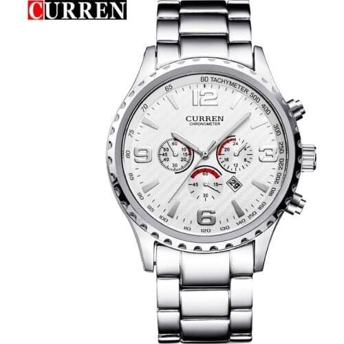 CURREN Luxury Brand Full Stainless Steel Analog Display Date Mens Quartz Watch Business Watch Men Watch Relogio Masculino