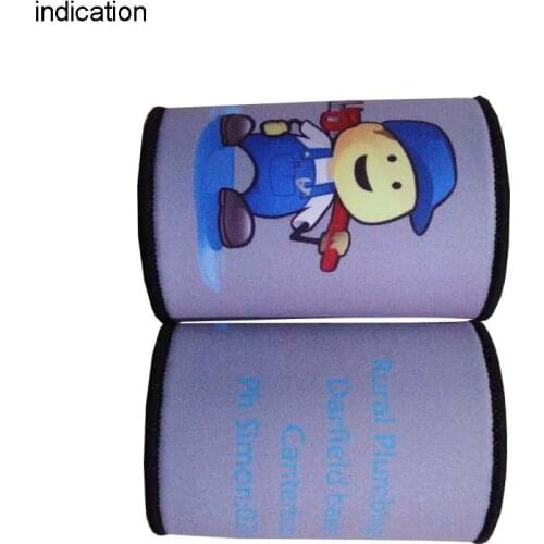 100pcs/lot Stubby Holder With Customized LOGO/Pattern Printed Thickness 5mm Can Coolers For Beer Wine Food Birthday Wedding