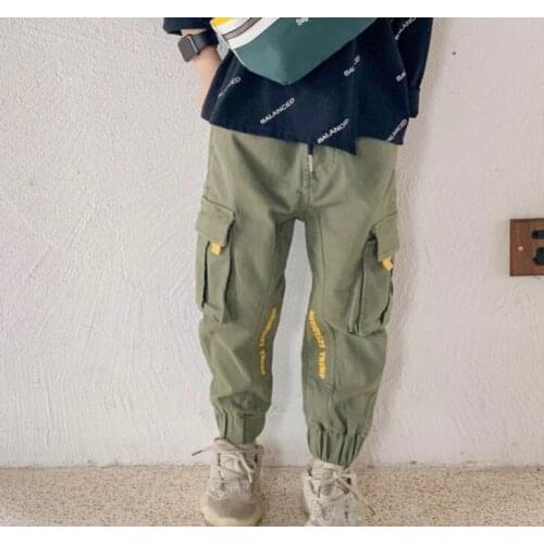 Children Pants Casual Plus Velvet Thicken Trousers for Boys 3-11 Years Kids Harem Pants Elastic Waist Big Pocket Boys Pants New