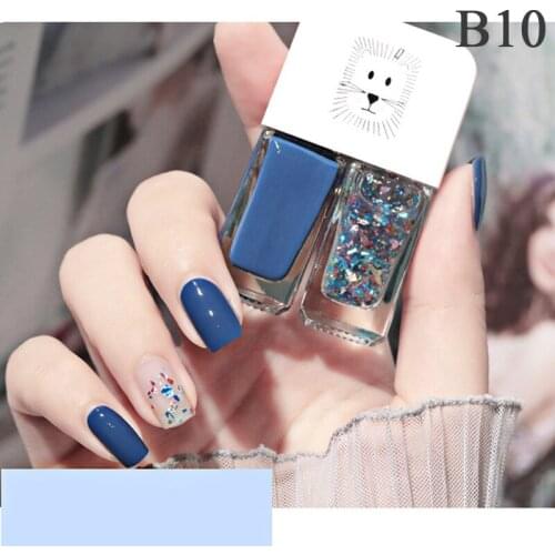 Double bottle Nail Polish Two-color Pink Blue Shining Glittering Nail Art Polish Quick Dry Long Lasting Nail Art Decoration