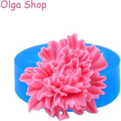 HYL300 34.1mm Flower Pendant Silicone Mold - for Cake Decorating, Sugarcraft, Fondant, Jewelry DIY, Cookie Biscuit, Resin, Candy