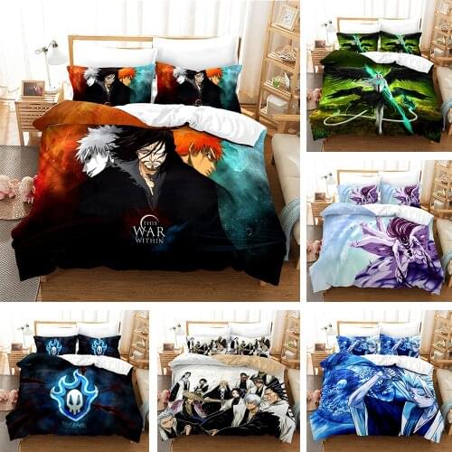 Hot Anime Bleach 3D Printed Comforter Bedding Set Kids Duvet Cover Sets Cartoon Children Bedroom Luxury Queen Single King Size