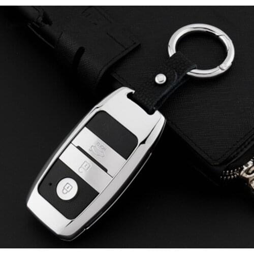 Zinc alloy Leather Car Key Cover Case For Kia Sportage R K3 K4 K5 Ceed Sorento Cerato Optima Frote 2015 2016 2017 Key Case Bag