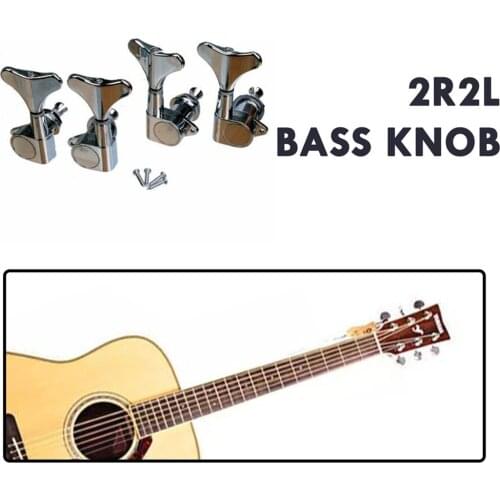 Metallor Guitar Sealed Tuners Tuning Pegs Machine Heads 2R2L For 4 String Bass