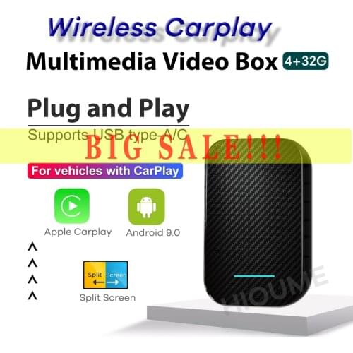New Upgrade 4+32G Carplay Box Universal Car Android System USB AI Box for Mercedes-Benz Audi Porsche Apple Carplay box