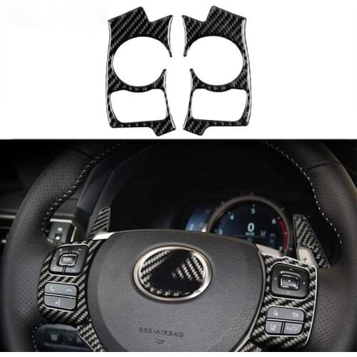 BOOMBLOCK Carbon Fiber Stickers Trim For LEXUS NX 200 200T 300h 2014-2019 Steering Wheel Button Frame Cover Accessories Interior