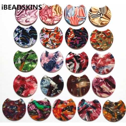 New arrival! 37X30mm 50pcs/lot acetic acid round-shape charms for earrings accessories,Earring parts Jewelry Findings making