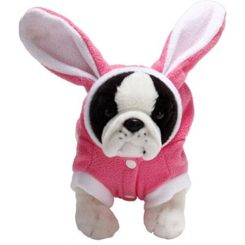 Autumn Winter Dog Clothes Pet Flannel Warm Hoodie Cute Rabbit Cosplay Dress Up Coat Pet Rabbit Soft Breathable Hoodie