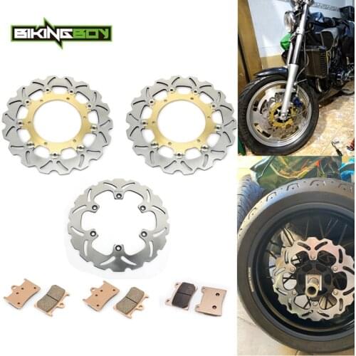 BIKINGBOY For Yamaha XJR 1300 SP 99 00 01 BT 1100 Bulldog 02 03 04 05 06 Front Rear Brake Discs Disks Rotors + Pads 300mm 267mm