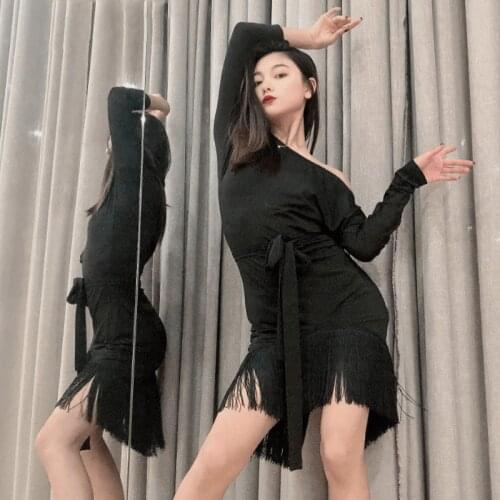 Fringe Latin Dance Dress Women Performance Costume Dancer Outfit Ballroom Practice Wear Designer Clothes Tap Dancewear JL2383