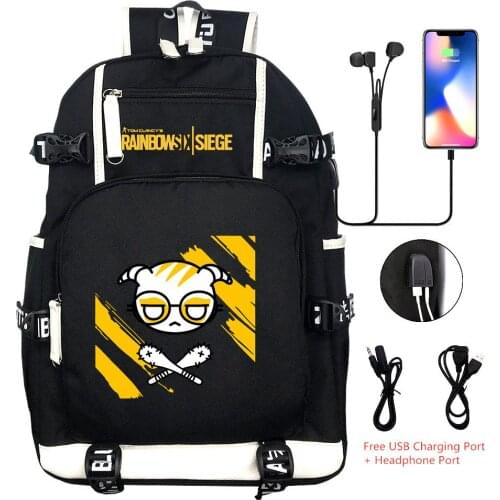 Hot Game DOKKAEBI JAGERBI Backpack USB Shoulder Travel Bag Rucksack BookBag Black Knapsack for Men Teens Kids Students