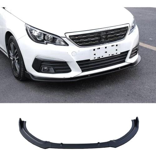 Applicable To For Peugeot 308 Accessories 3Pcs Car Front Bumper Split Lip Body Kit Spoiler Diffuser Deflector 2016-18