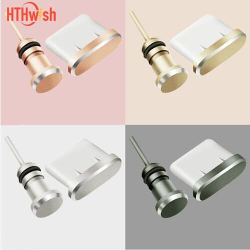 Cellular accessory plug Type-C Dust Plug USB Charging Port Protector matel Dust Plug for Samsung Huawei Smart Phone Accessories