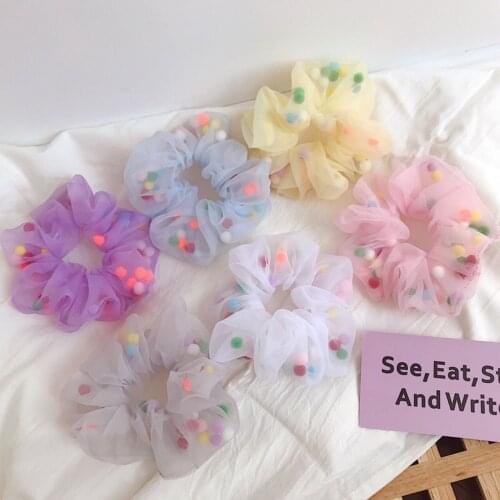 Hair Rope Hairs Ring Accessories Rubber Band 2021 Summer High-end Fashion New Ball Large Intestine Fresh Cute Wind Tie