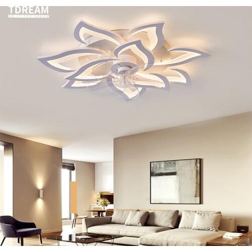 Modern LED Ceiling Fan with Light Wind Adjustable Speed for Living Bedroom Decor Room Lustre Chandeliers Ceiling Fans Lamp