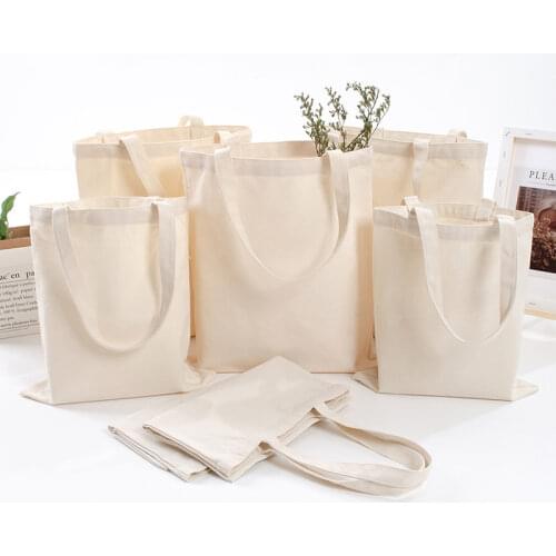 Eco-friendly Canvas Handbag Reusable Cotton Shopping Bags Eco Shoulder Bag Fabric Tote Bag for Market Shopping Bags