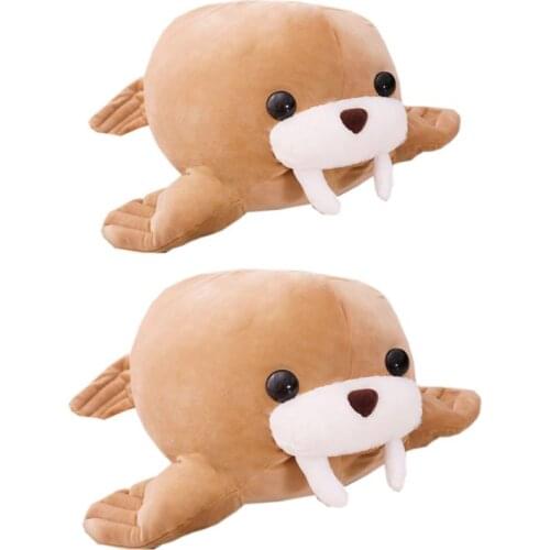 Squeezable Walrus Plush Toy Stuffed Animal Doll Home Decor Xmas Birthday Gifts Q0KB